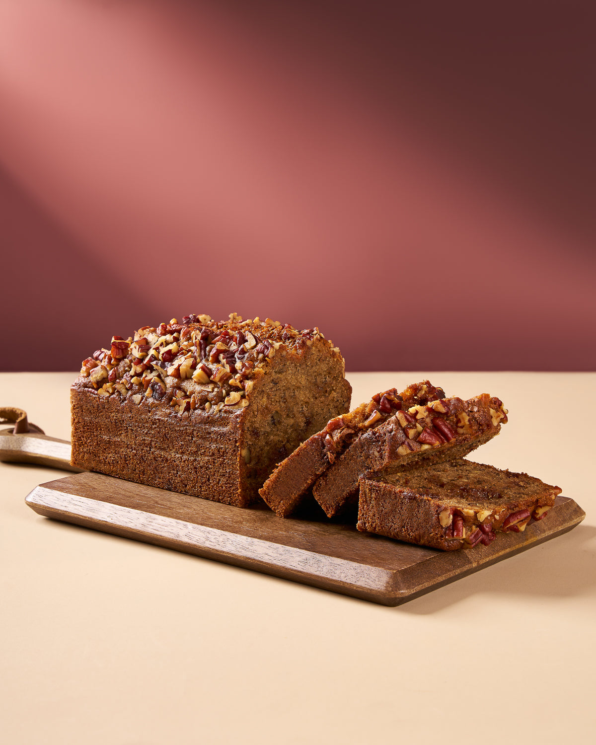 Eggless Banana Pecan Loaf