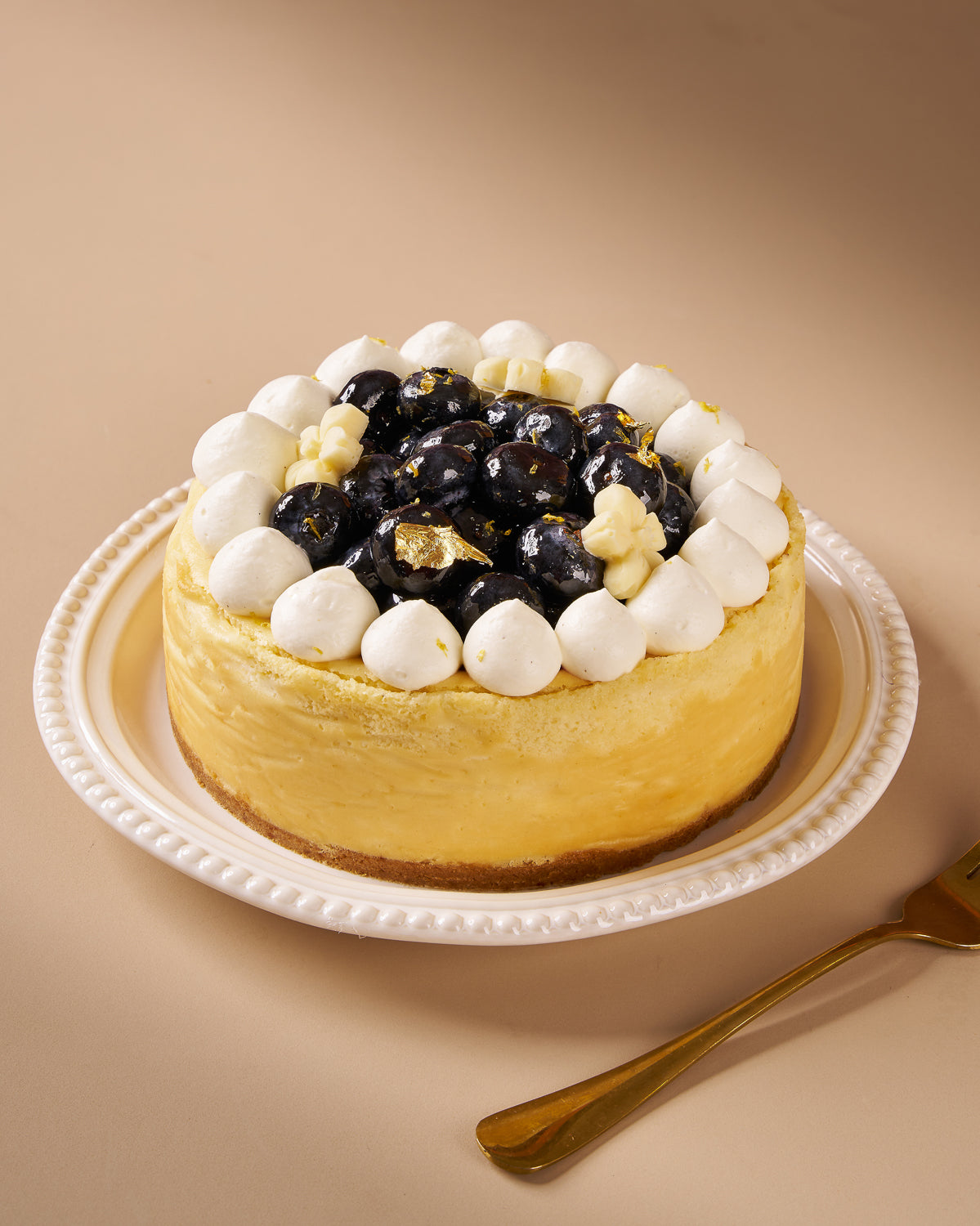 Eggless Blueberry New York Cheesecake