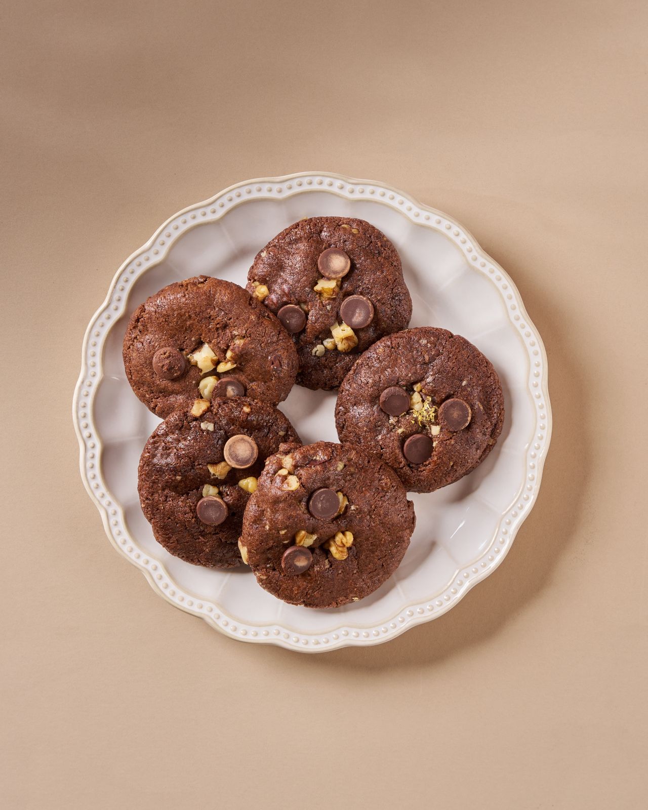 Eggless Double Chocolate Walnut Cookie