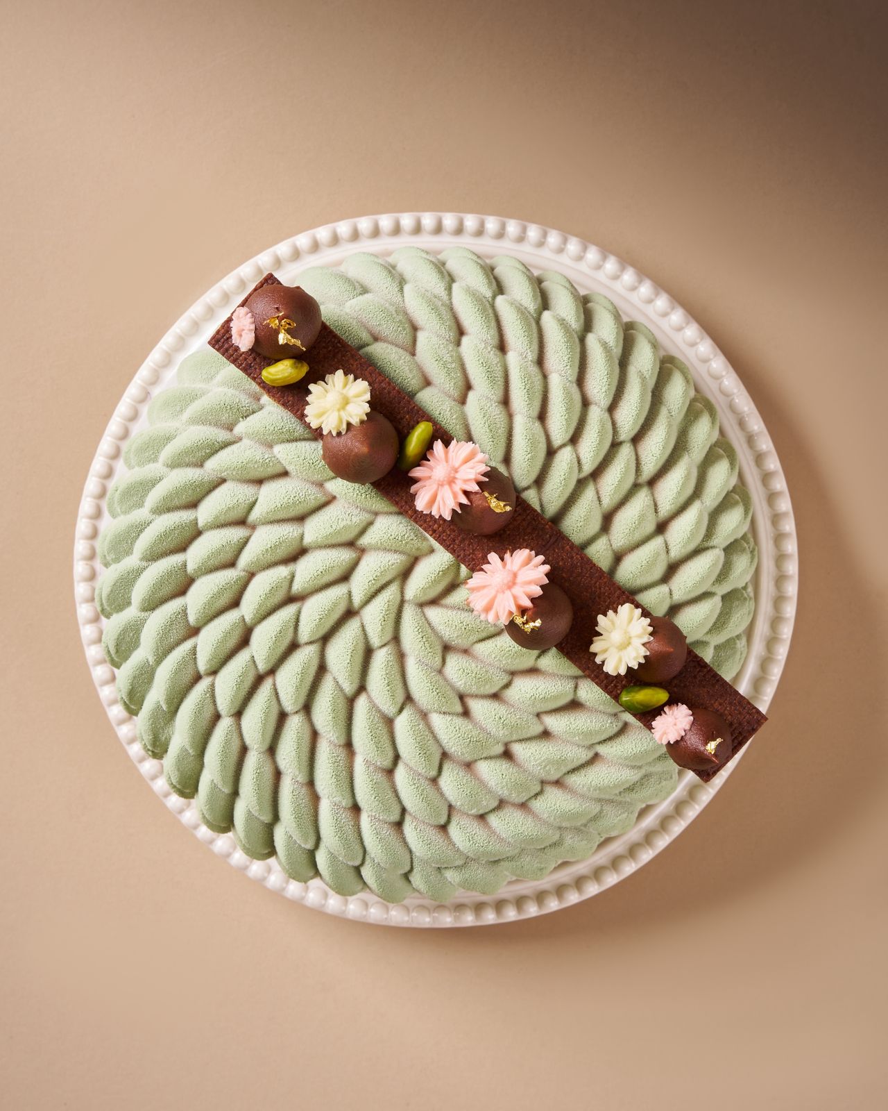 Eggless Pistachio Chocolate Entremets