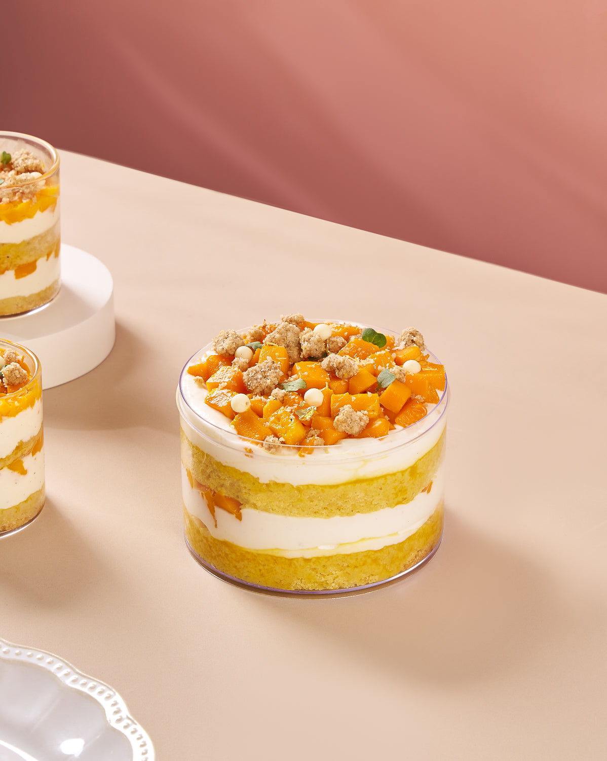 Eggless Mango Trifle Pudding