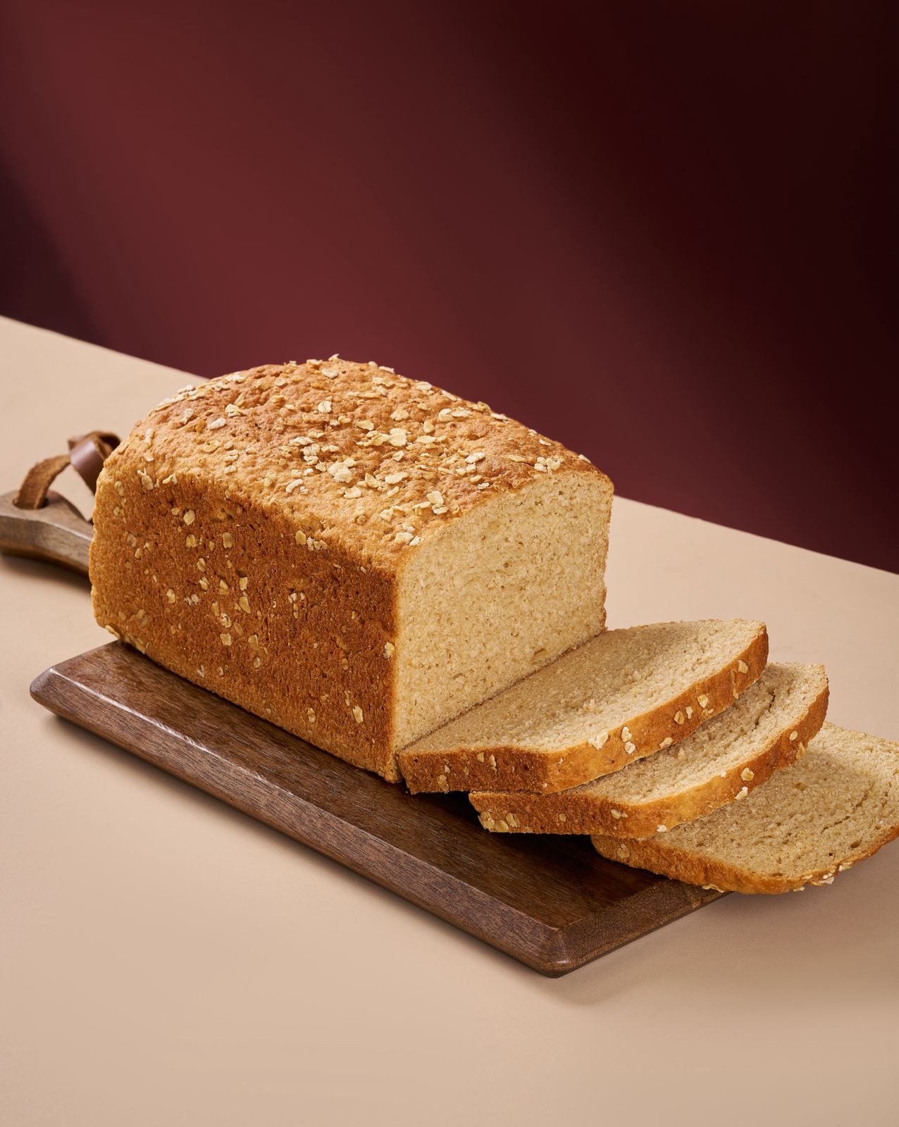 Eggless Honey Oats Loaf