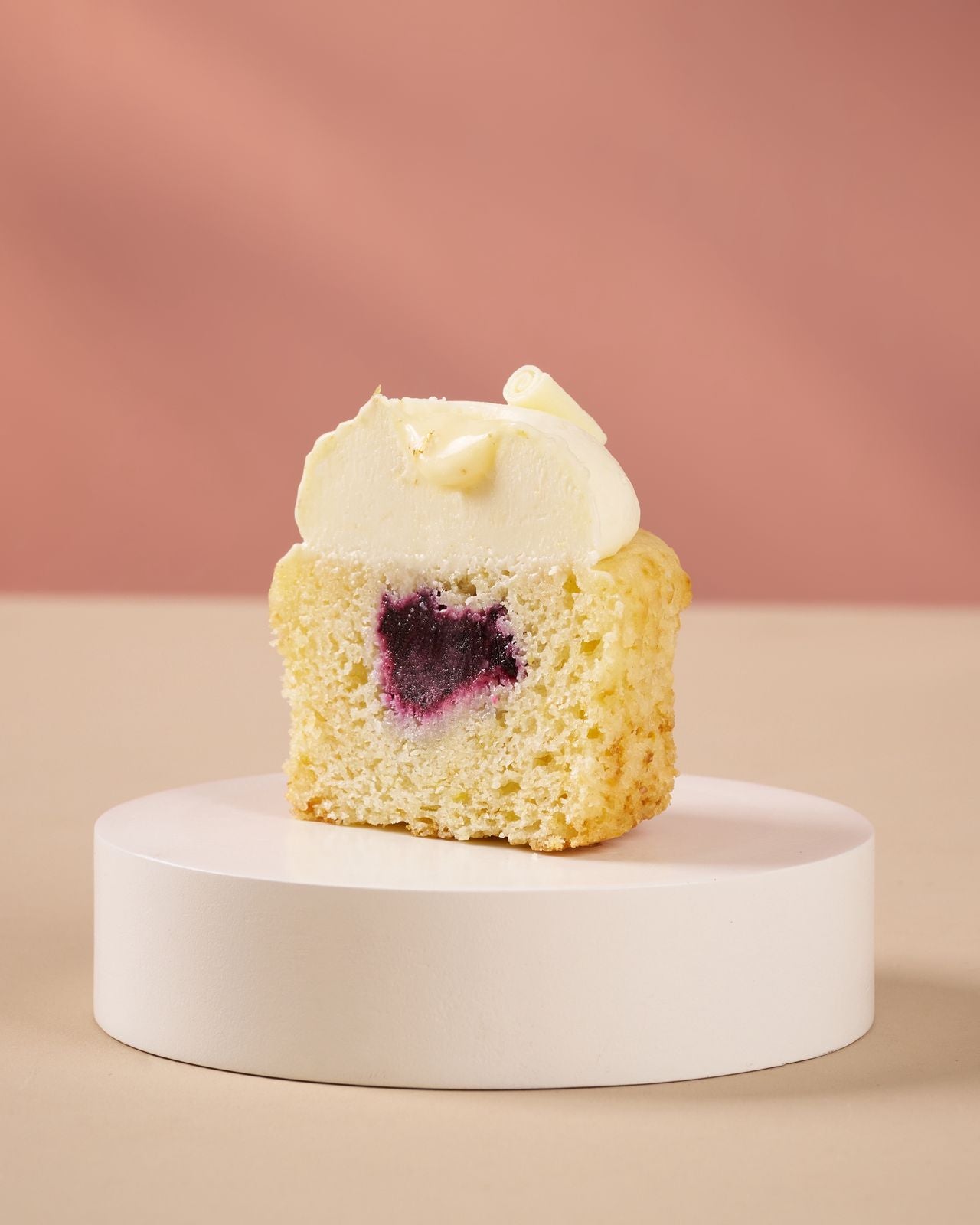 Eggless Lemon Blueberry Cupcake