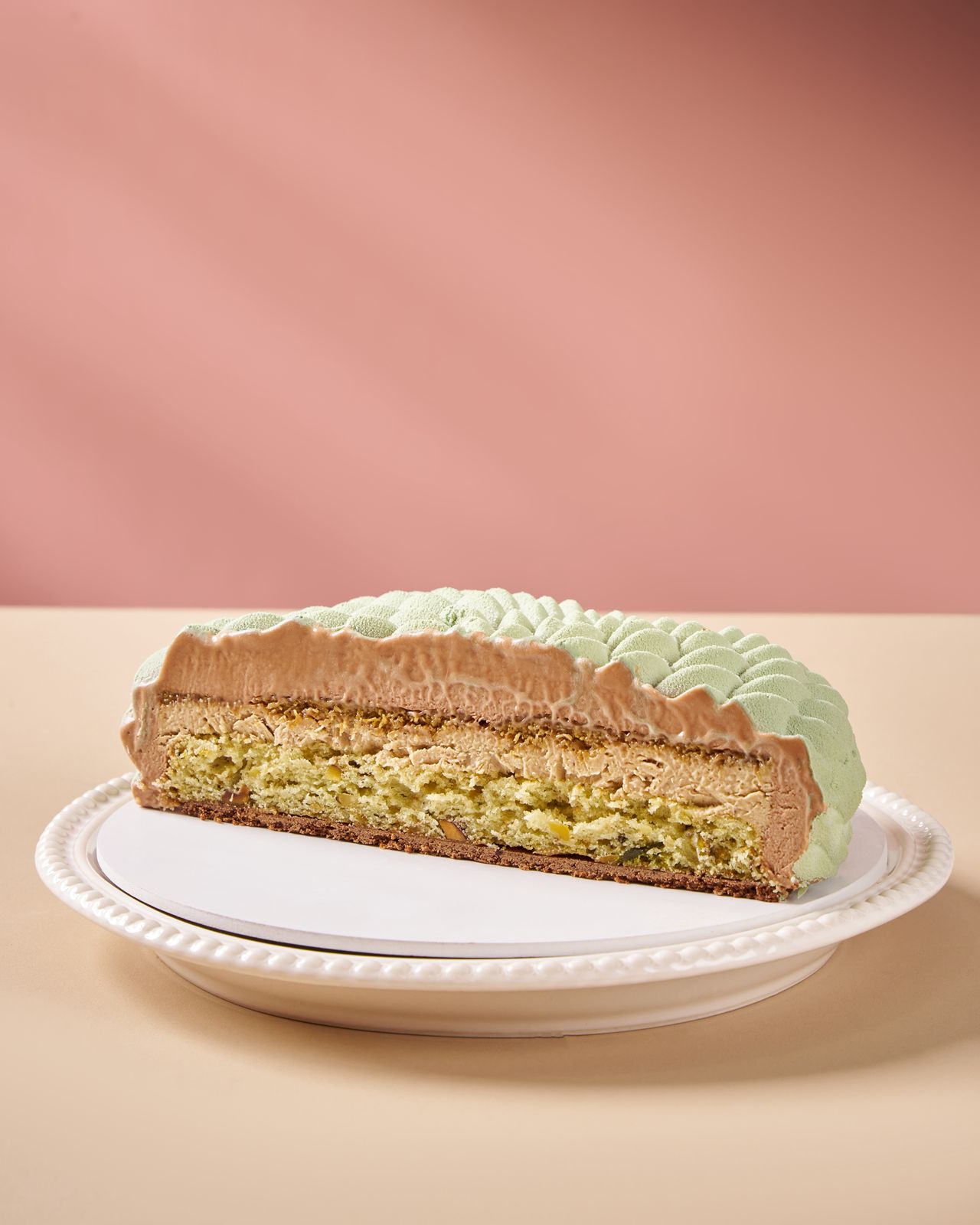Eggless Pistachio Chocolate Entremets