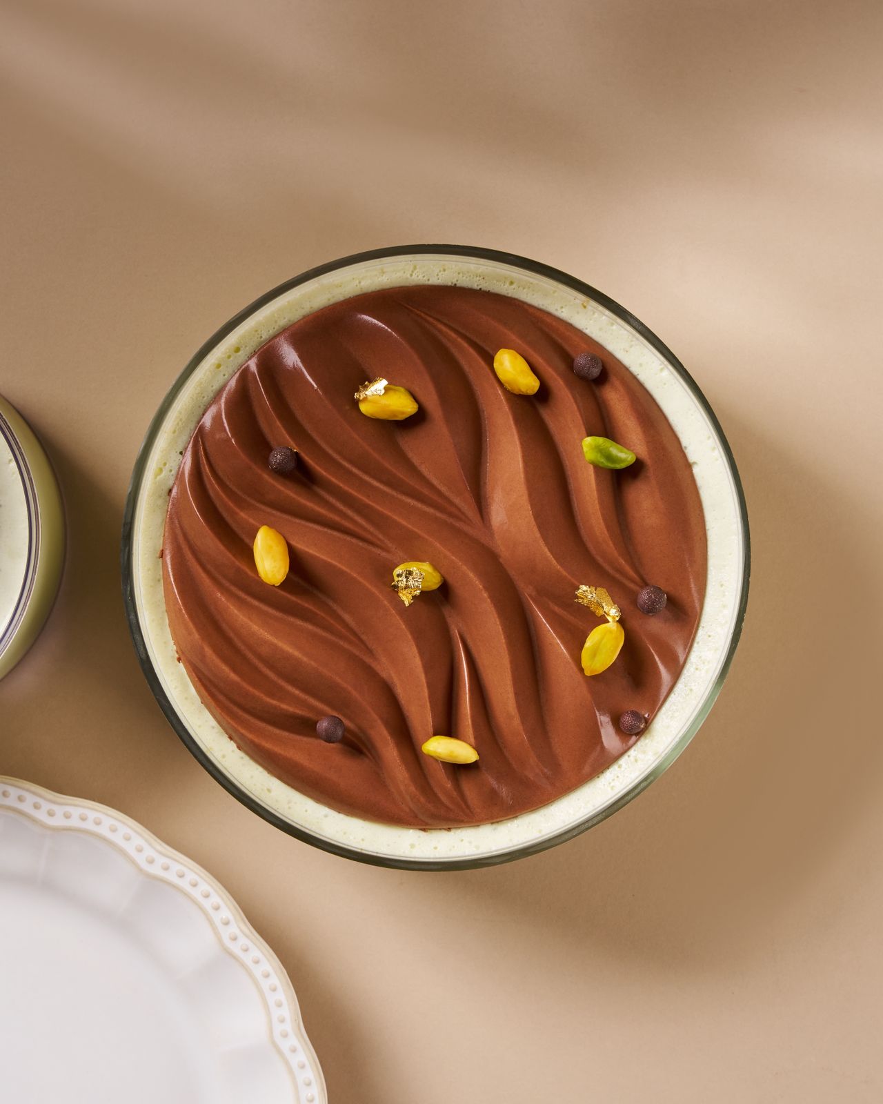 Eggless Pistachio Chocolate Tres Leches